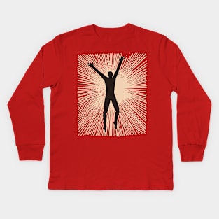 Abstract Lino Cut Kids Long Sleeve T-Shirt